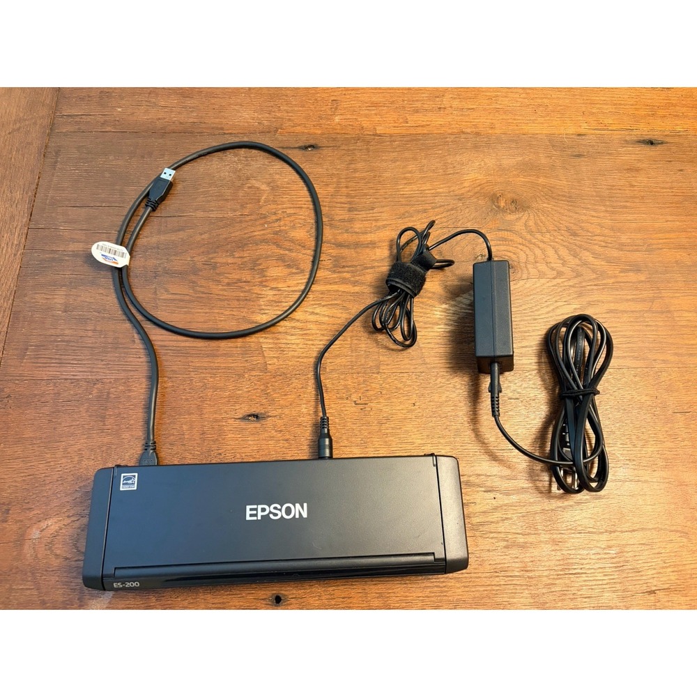 Epson ES-200 Portable Document Scanner J391B with Cables Portable Design